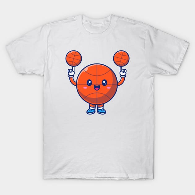 Cute Basket Ball Cartoon T-Shirt by Catalyst Labs